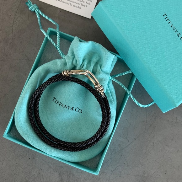 Tiffany & Co. Knot Double Braided Wrap Leather Bracelet (brand new) - Picture 1 of 10